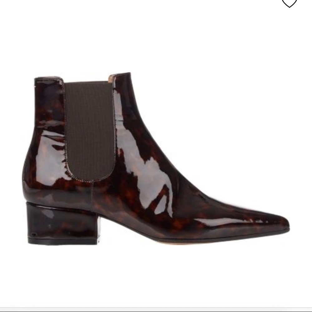 MAISON MARGIELA DARK BROWN TORTOISESHELL CHELSEA BOOTS